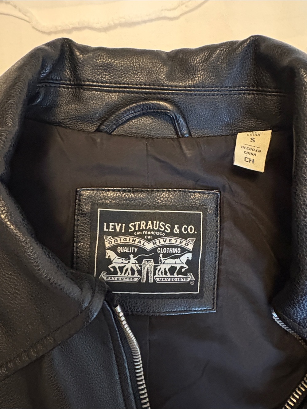 Black Faux Leather Bomber Zip-Front Jacket - Picture 2 of 4